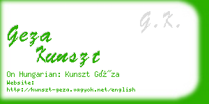 geza kunszt business card